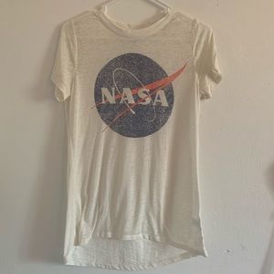 White tee with NASA logo